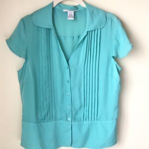 Silk button front blouse M